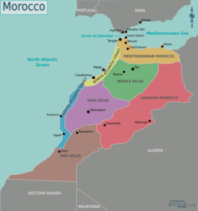 700px Map Of Morocco 400x426 
